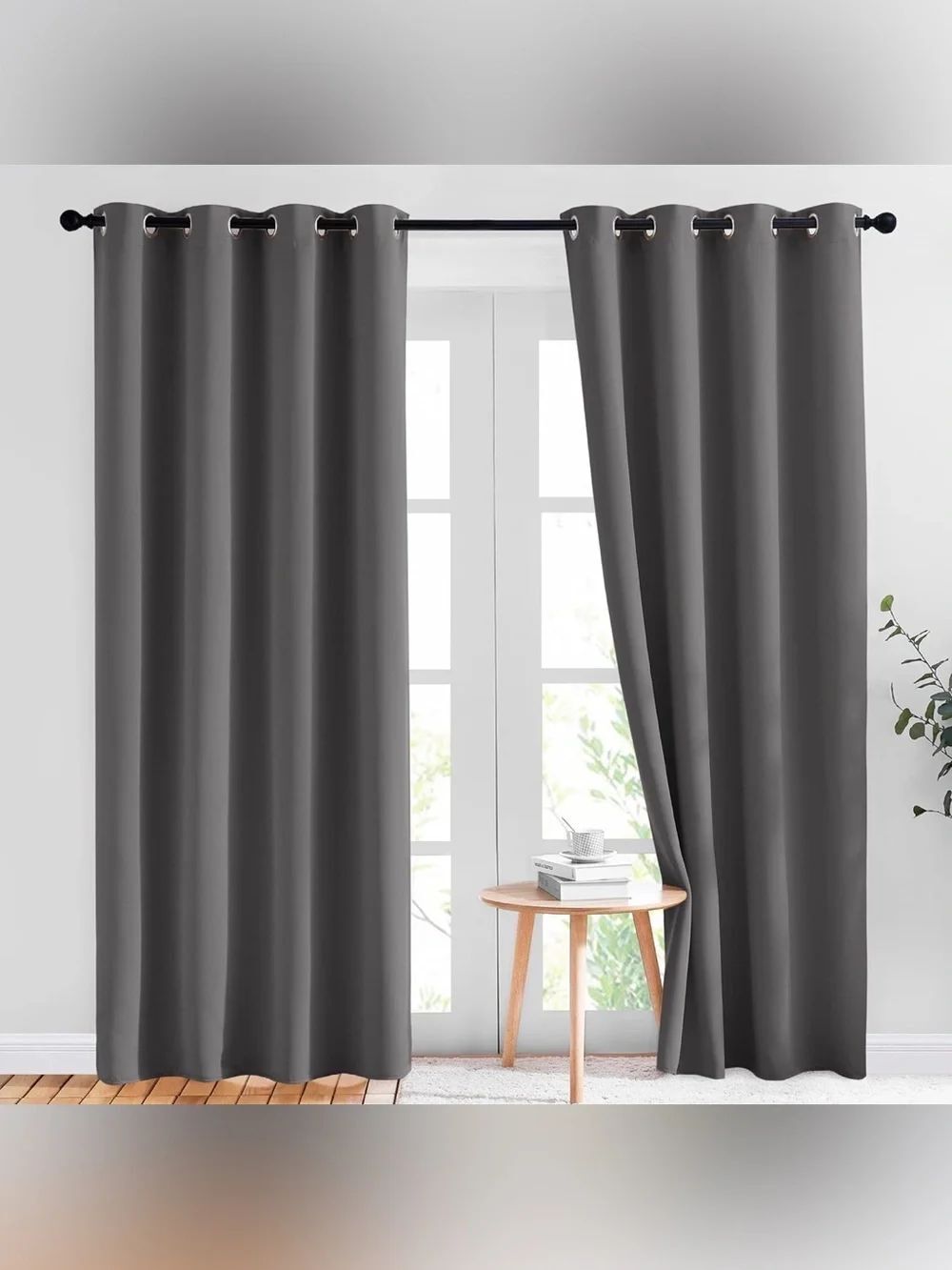 NICETOWN Blackout Curtains 52x84 Gray Grommet Thermal 2 Panels